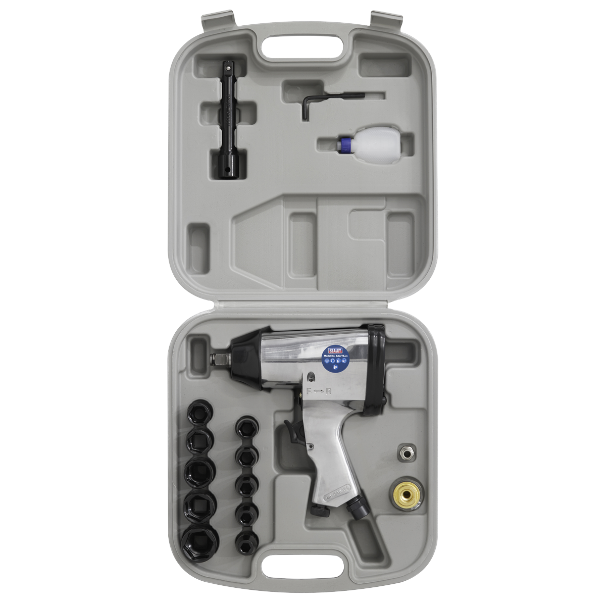 Sealey Air Impact Wrench Kit With Sockets 1/2" Square Drive 7000 RPM SA2/TS