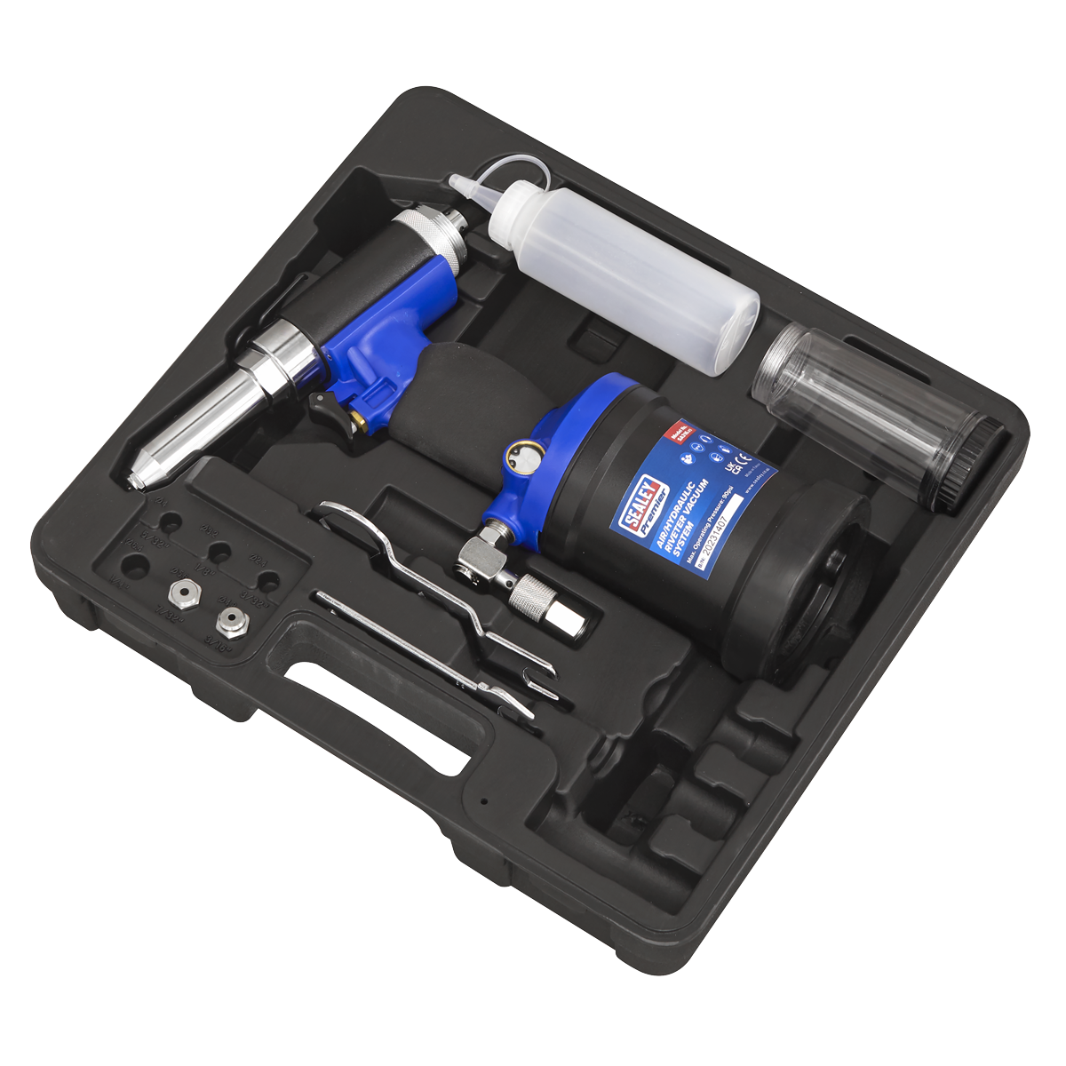 Sealey Air Hydraulic Riveter Heavy Duty Vacuum System Trigger Operated SA316