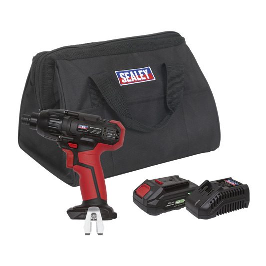 Sealey 20V 2Ah SV20 1/4" Hex Drive Impact Driver Kit Soft Grip CP20VIDKIT1