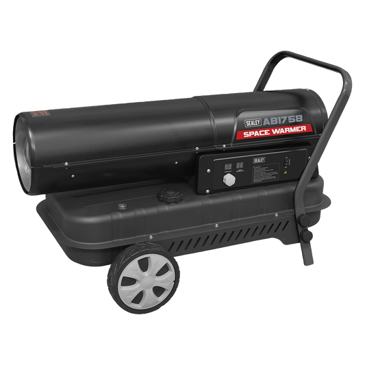 Sealey Space Warmer Paraffin Kerosene Diesel Heater 175.000BTU/HR Wheels AB1758