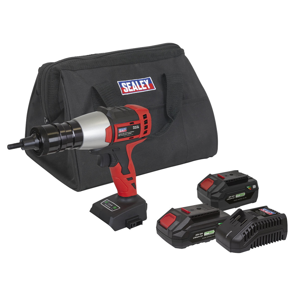 Sealey SV20 Series Brushless Cordless Nut Riveter 20V 2 Batteries CP20VNRKIT