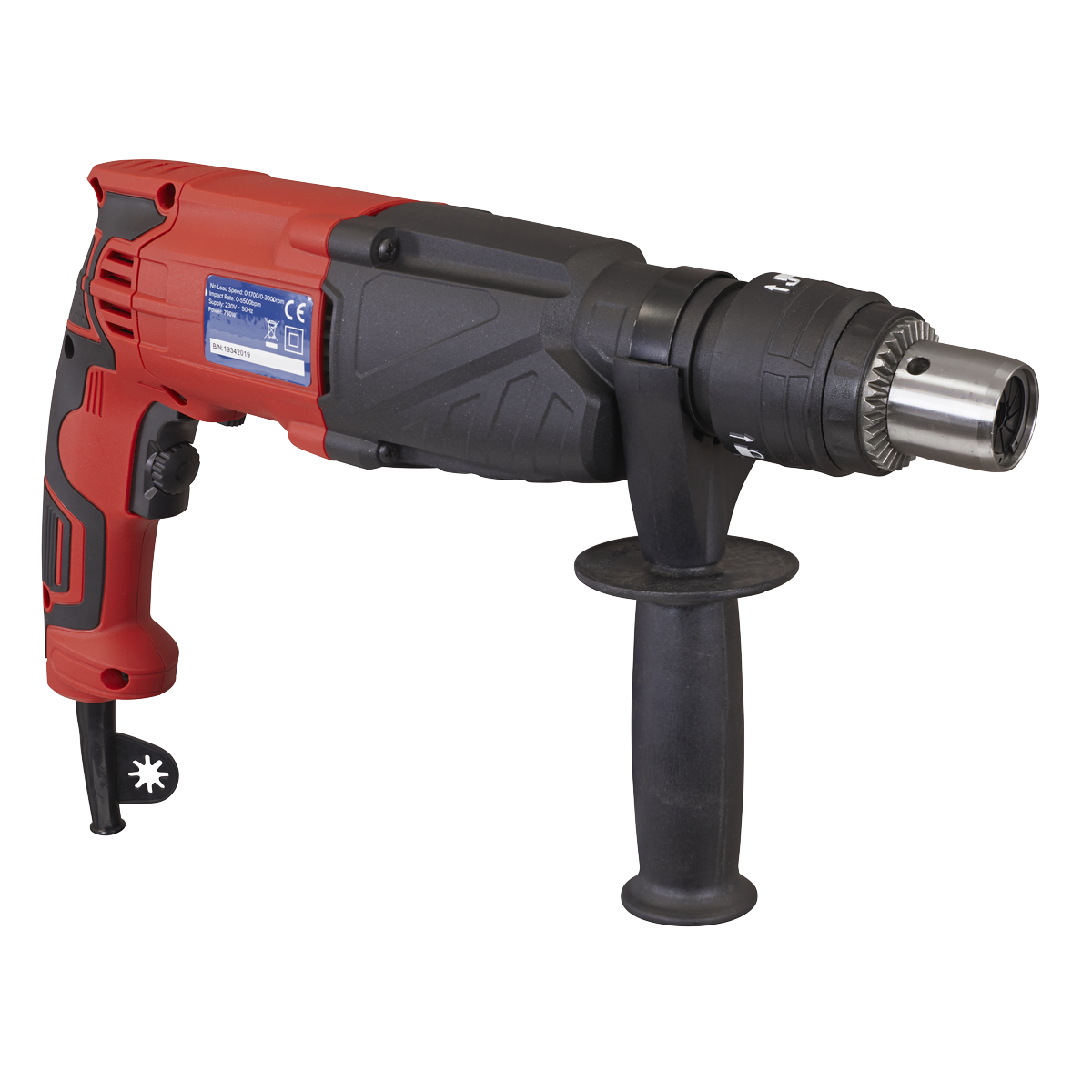 Sealey 230V 18mm 750W SDS Plus Rotary Hammer Drill With Handle SDSPLUS18