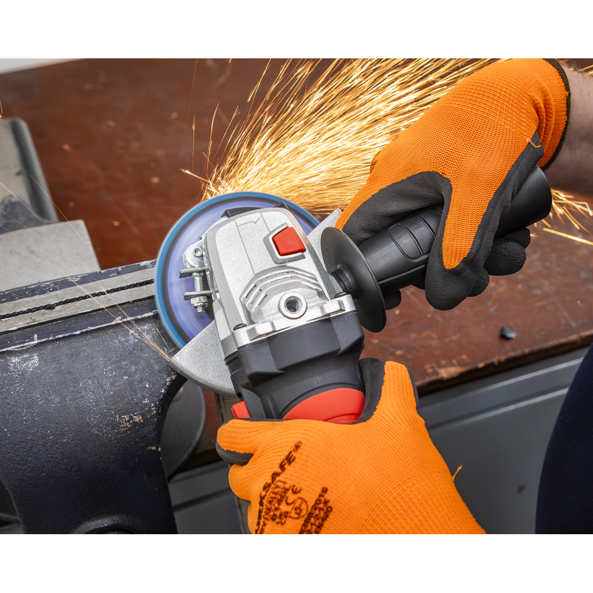Sealey Angle Grinder With Side Handle 125mm 1000W/230V Schuko Plug SG125EU