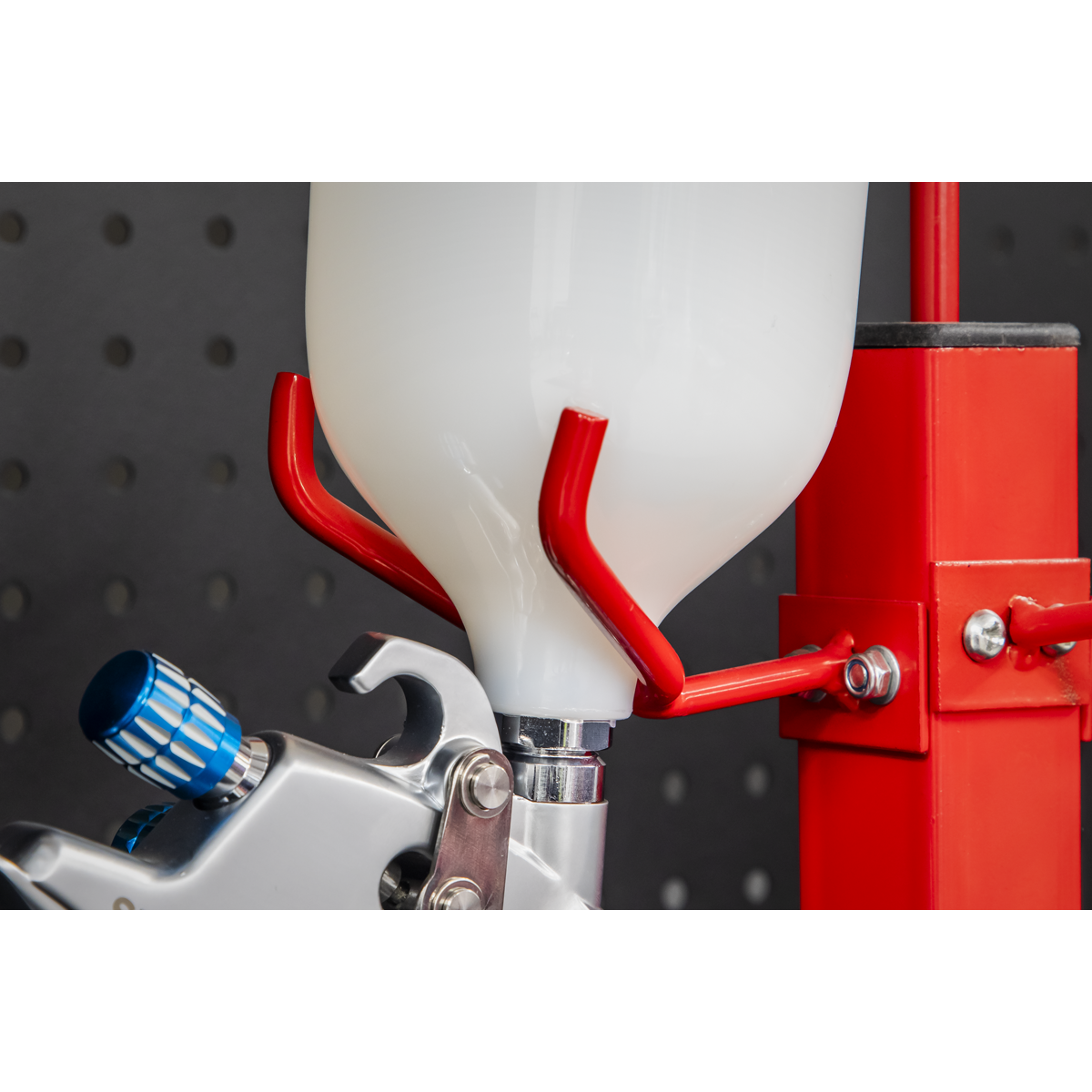 Sealey Spray Gun & Filter Holder With Heavy Duty Stand Steel Hooks 3 Gun SH03