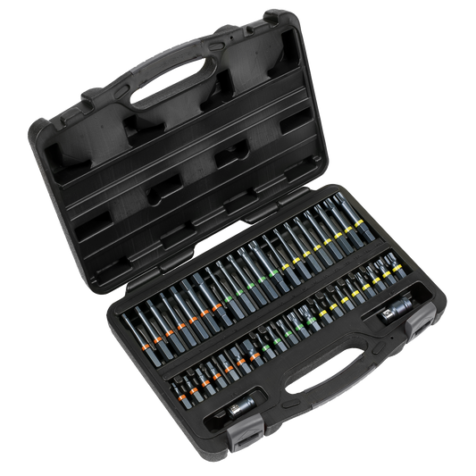 Sealey TRX-Star Hex Spline Bit Set Impact 42 Pieces 3/8" 1/2" Drive AK21901