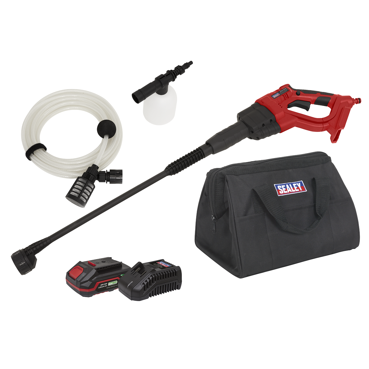 Sealey 20V 2Ah SV20 Series Cordless Pressure Washer Kit Lightweight CP20VPWKIT1