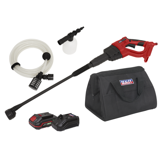 Sealey 20V 2Ah SV20 Series Cordless Pressure Washer Kit Lightweight CP20VPWKIT1