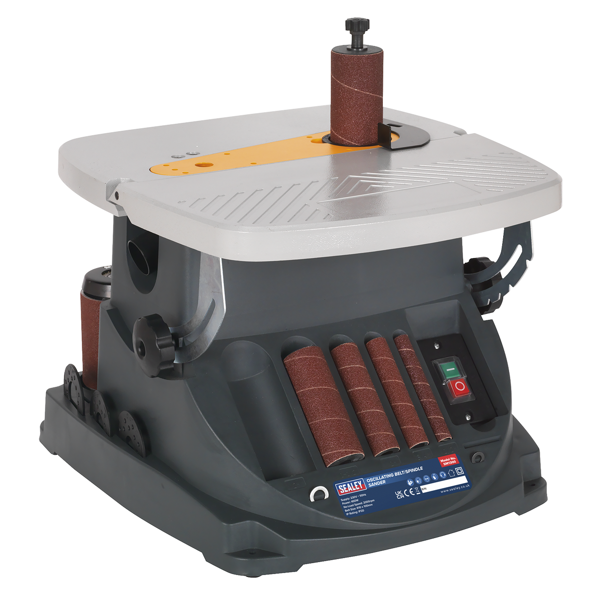 Sealey Oscillating Belt & Spindle/Bobbin Sander With Tilting Front Table SM1300