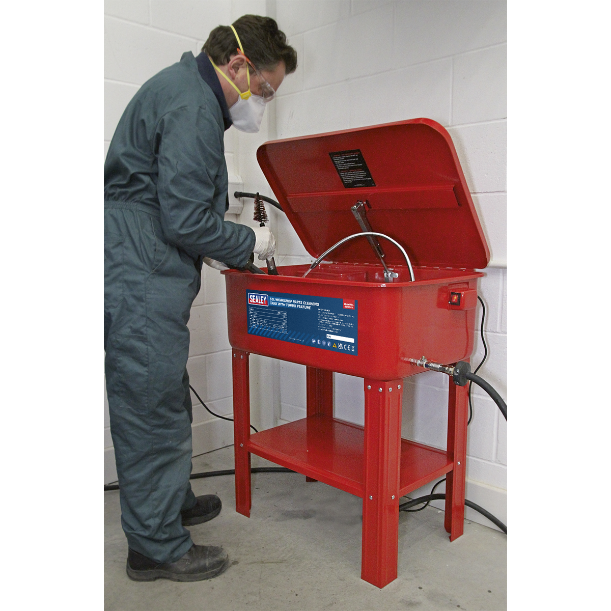 Sealey Parts Cleaning Tank With Turbo Feature Triple Baked Enamel Finish SM20