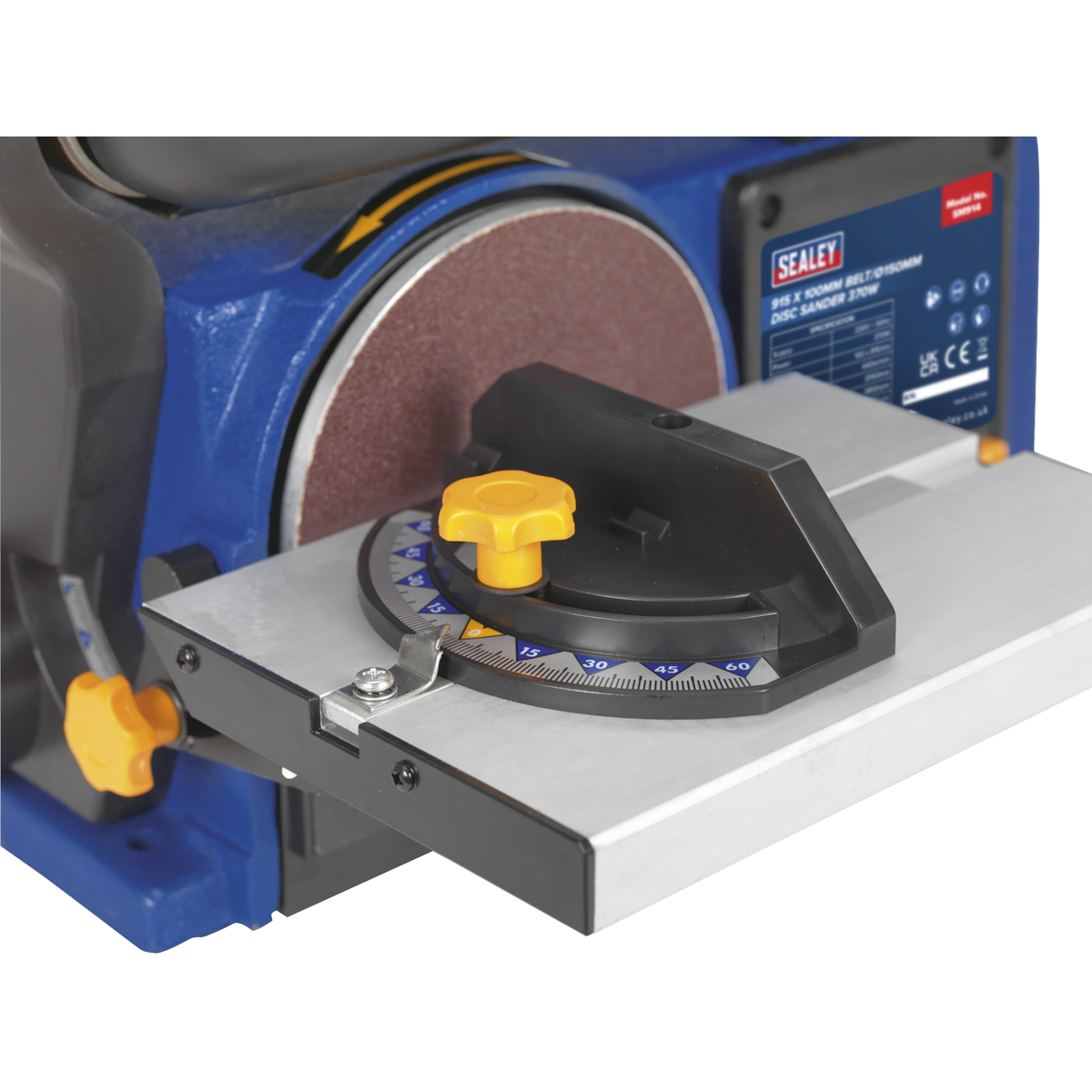 Sealey Belt/Disc Sander With Mitre Gauge 915 x 100mm/Ø150 370W/230V SM914