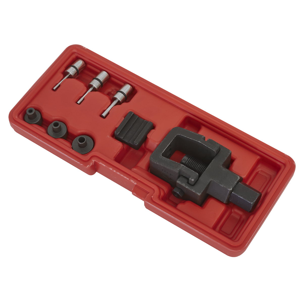 Sealey Motorcycle Chain Splitter/Riveting Tool Set - Heavy Duty Black SMC4