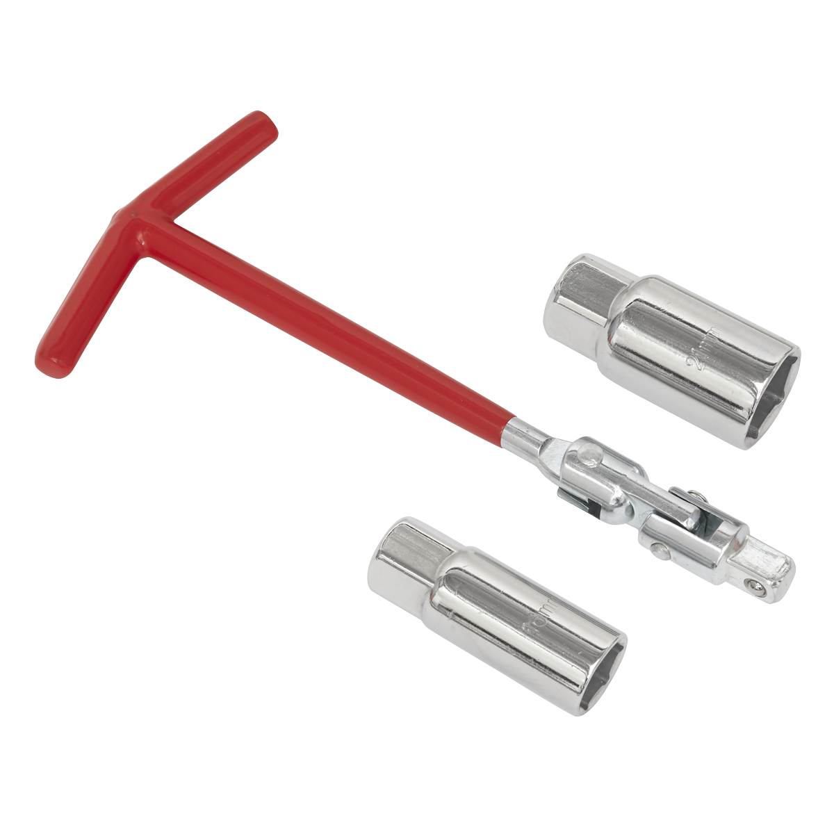 Sealey Spark Plug T-Bar Wrench 16mm 21mm 3/8" Square Drive Rubber Sleeved SMC57