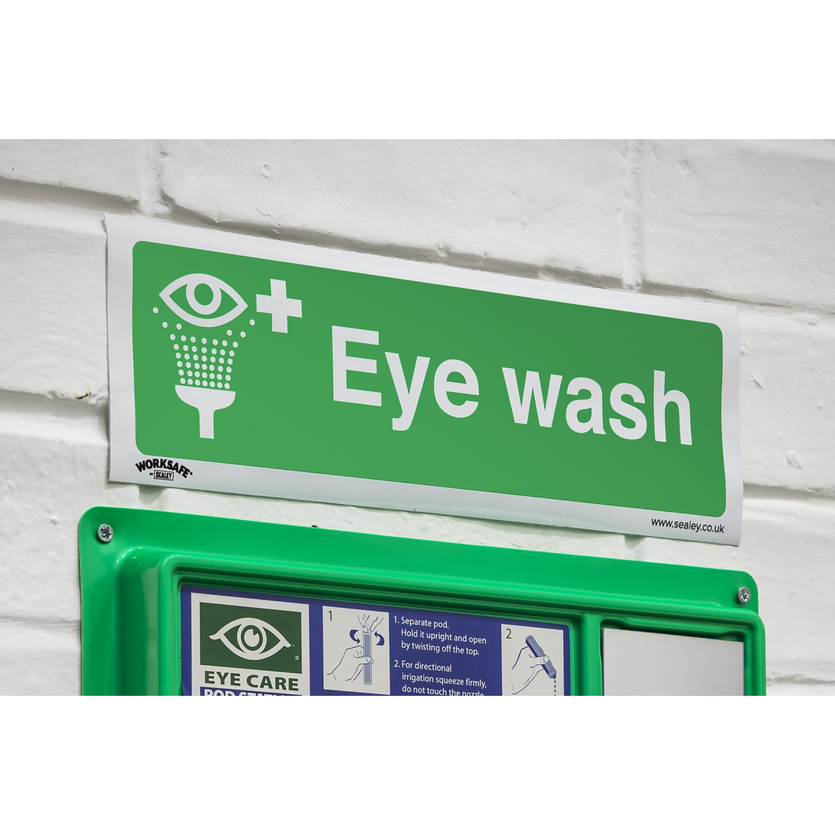 Sealey Safe Conditions Safety Sign Eye Wash - Self-Adhesive Vinyl SS58V1