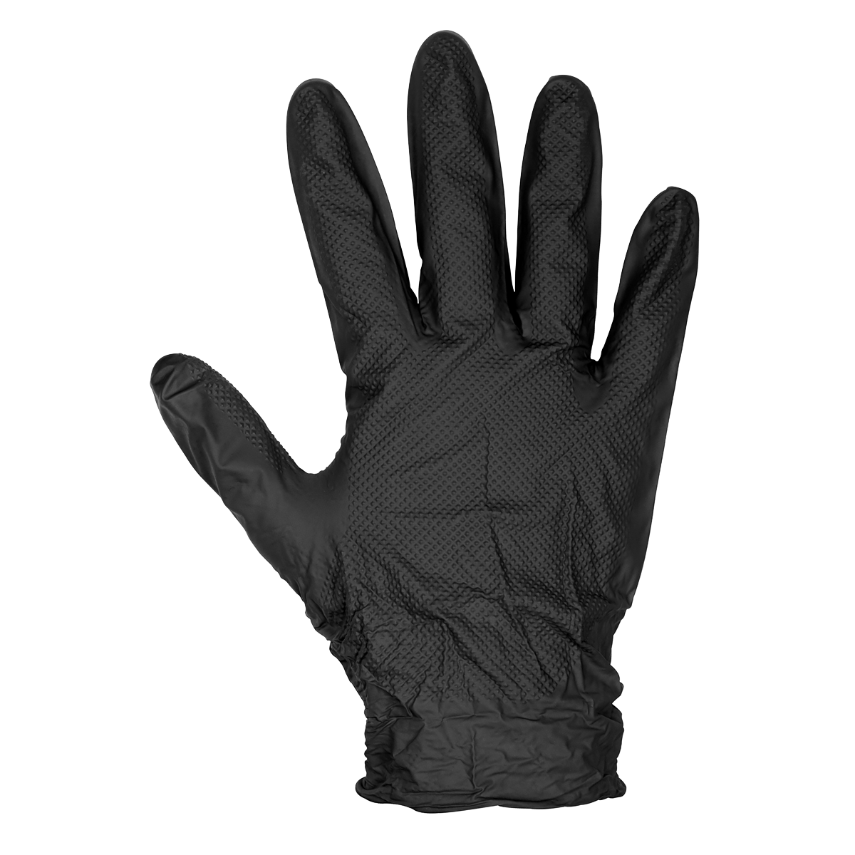 Sealey Black Diamond Grip Extra Thick Nitrile No Powder Gloves Large x50 SSP57L