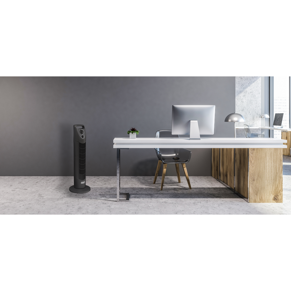 Sealey Oscillating Tower Fan 3-Speed 30In 230V Matte Finish - Black STF30