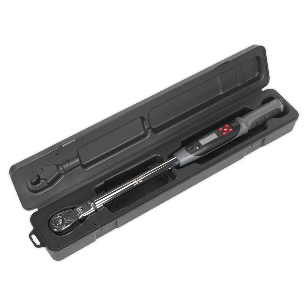 Sealey Flexi-Head Angle Torque Wrench Digital 1/2" Square Drive 20-200Nm STW309