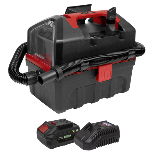 Sealey Cordless Wet & Dry Vacuum Kit 20V 4Ah SV20 Series Tool CP20VWDVKIT1