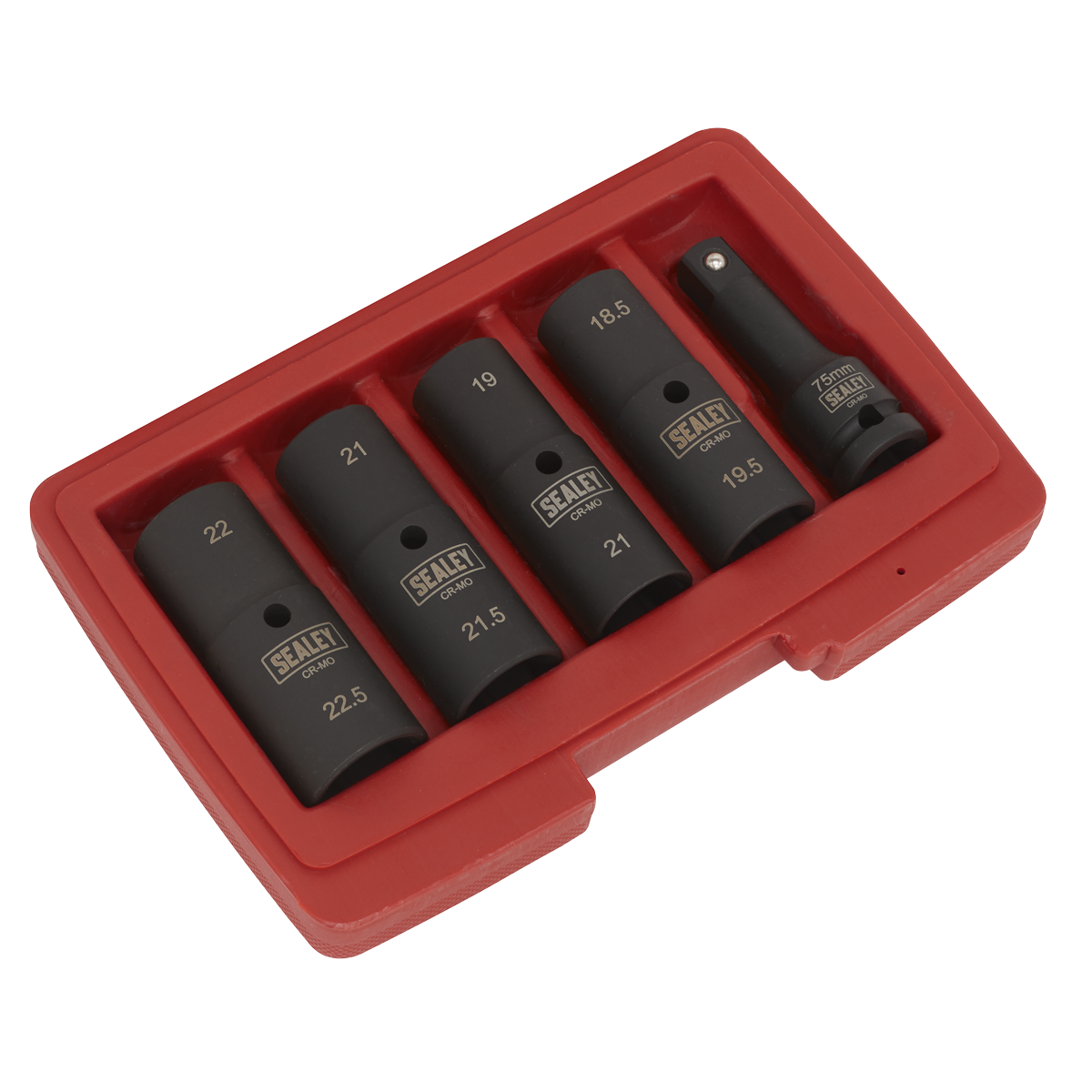 Sealey 80mm 1/2" Square Drive Double Ended Impact Socket Set 5 Pieces SX1820