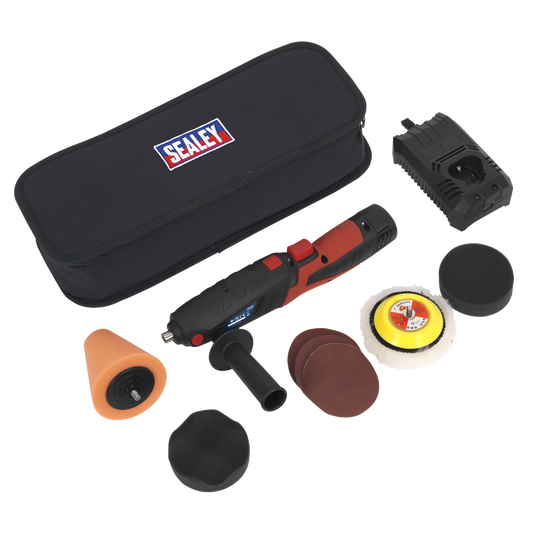 Sealey 10.8V 1.5Ah Mini Sander/Polisher Kit With Soft Grip Handle CP2812V