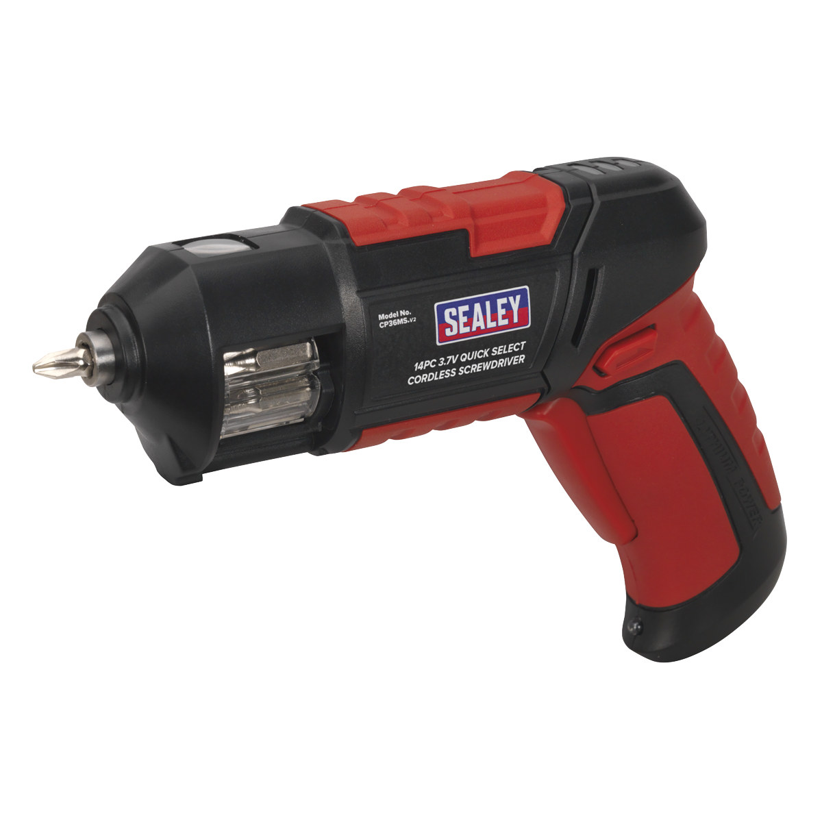 Sealey 3.7V 1.3Ah Li-Ion USB Screwdriver Cordless Quick Select 14 Pieces CP36MS