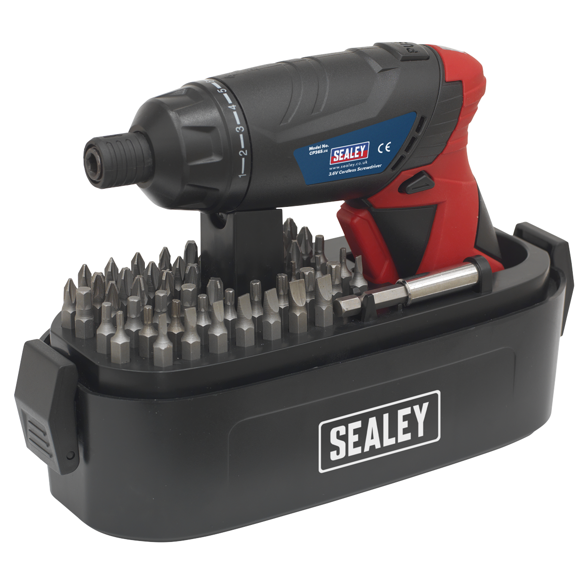 Sealey 3.6v Cordless Lithium-Ion Screwdriver Set Trigger-Lock Control 53pc CP36S