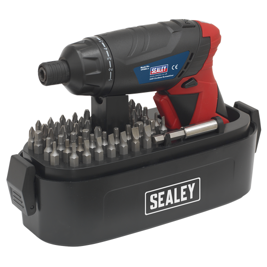 Sealey 3.6v Cordless Lithium-Ion Screwdriver Set Trigger-Lock Control 53pc CP36S