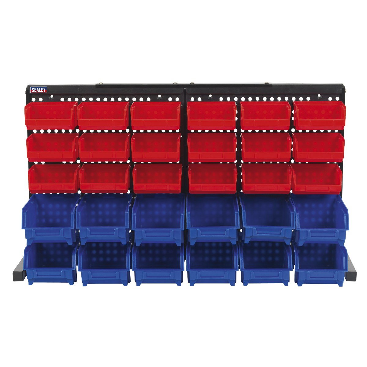 Sealey 30 Bin Bench Mounting Storage System Organiser + Steel Cross Bar TPS1218