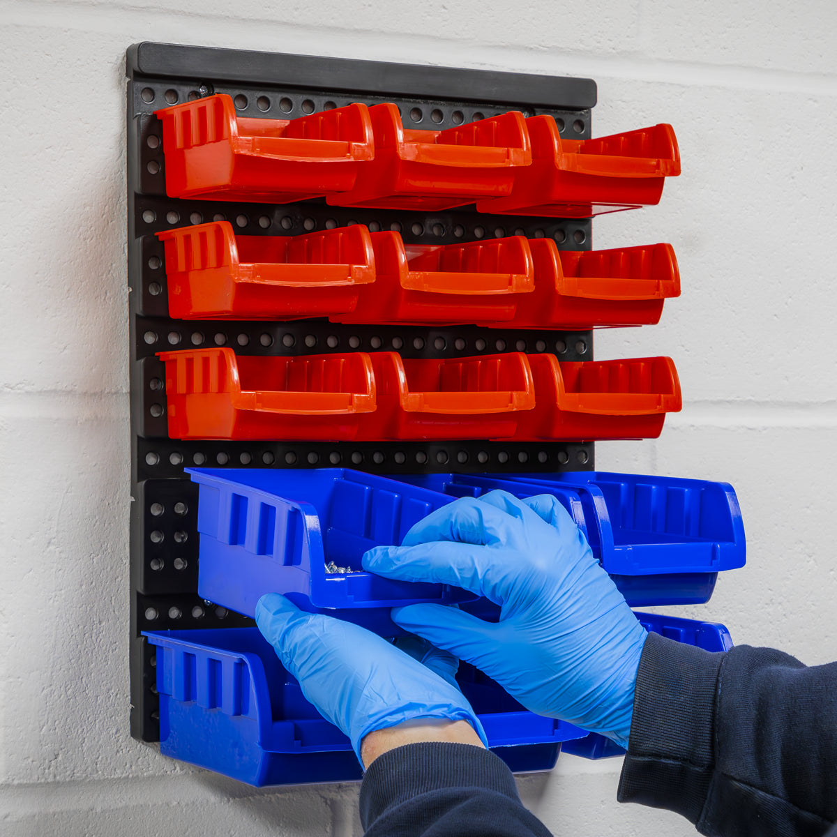 Sealey Bin Storage System Wall Mounting 15 Bins Shockproof Polymer TPS1569WM