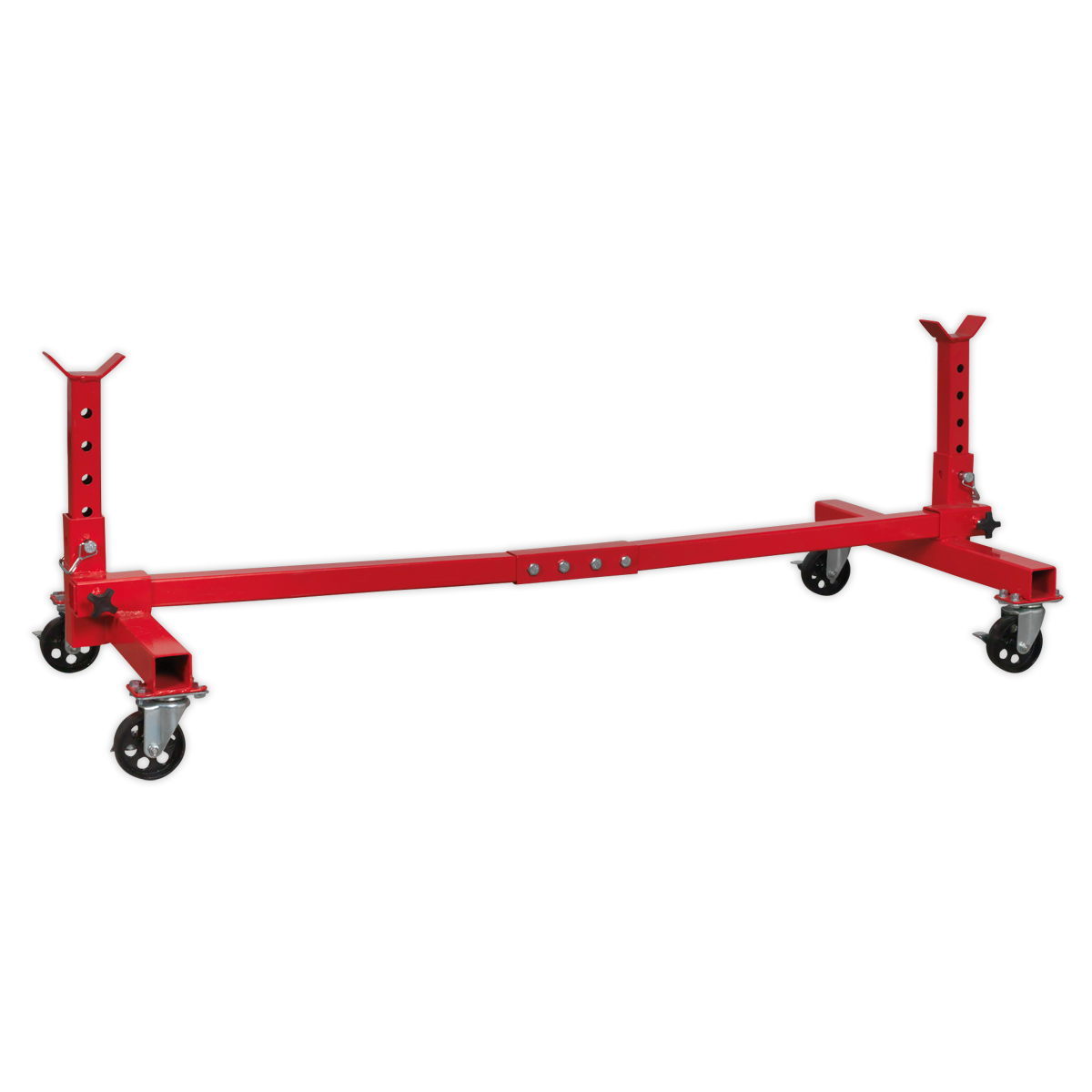 Sealey 900kg Adjustable 2-Post Vehicle Moving Dolly Steel Frame Red VMD001
