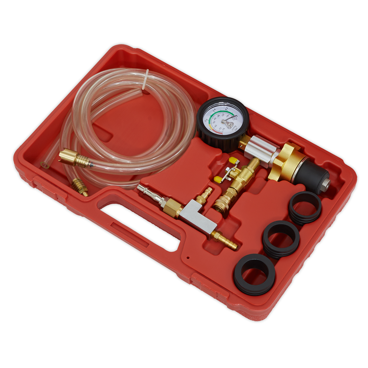 Sealey Cooling System Vacuum Purge & Refill Kit With 3 Adaptors With Case VS0042