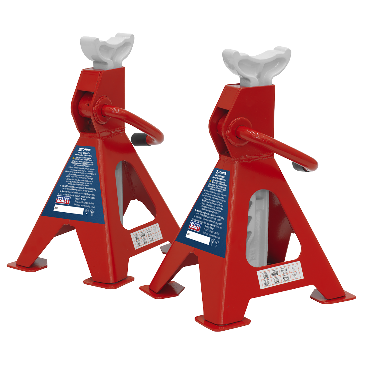 Sealey Load Axle Stands 2 Tonne Capacity/Stand 4 Tonne/Pair Ratchet Type VS2002