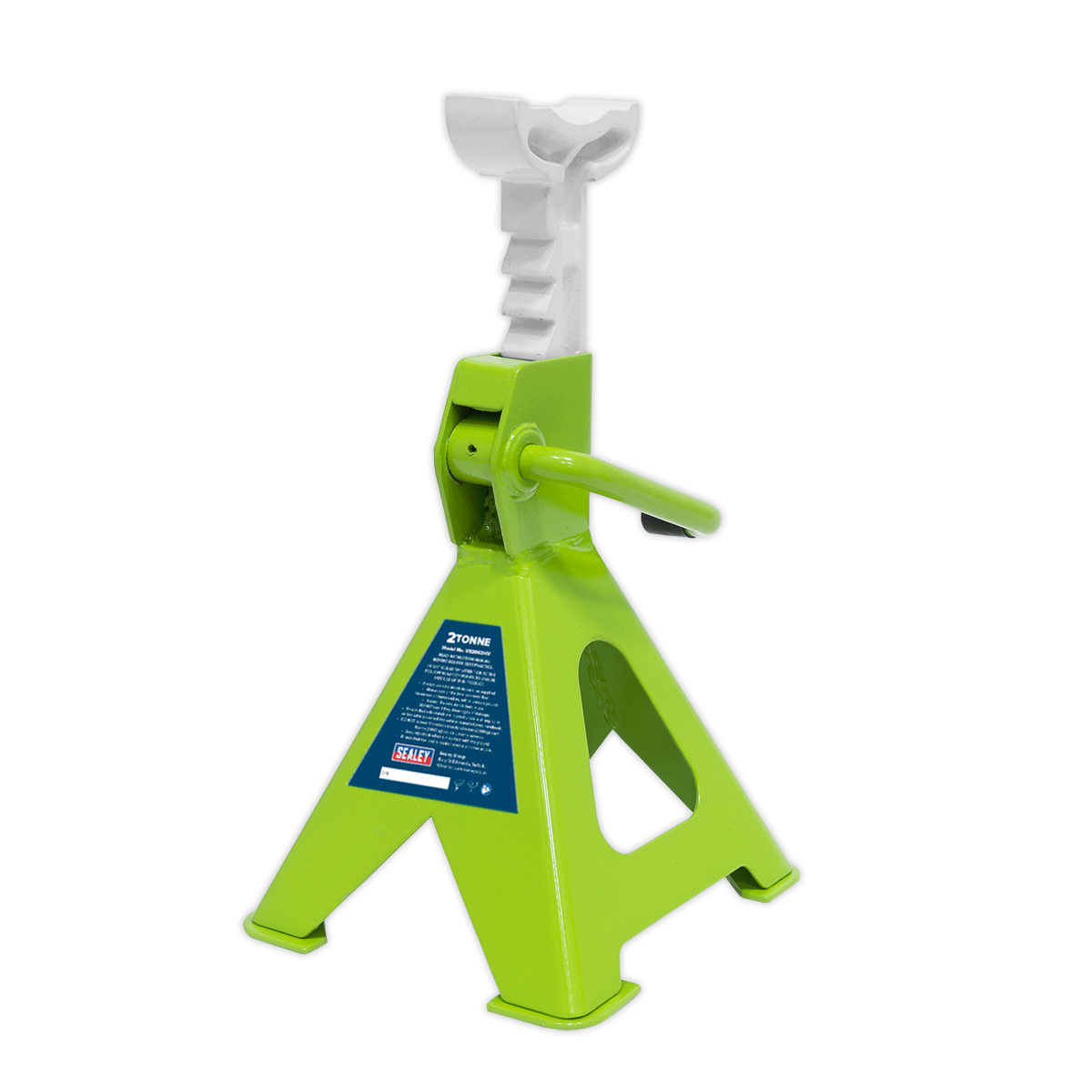 Sealey Load Axle Stands 2 Tonne Capacity/Stand Ratchet Type HiVis Green VS2002HV