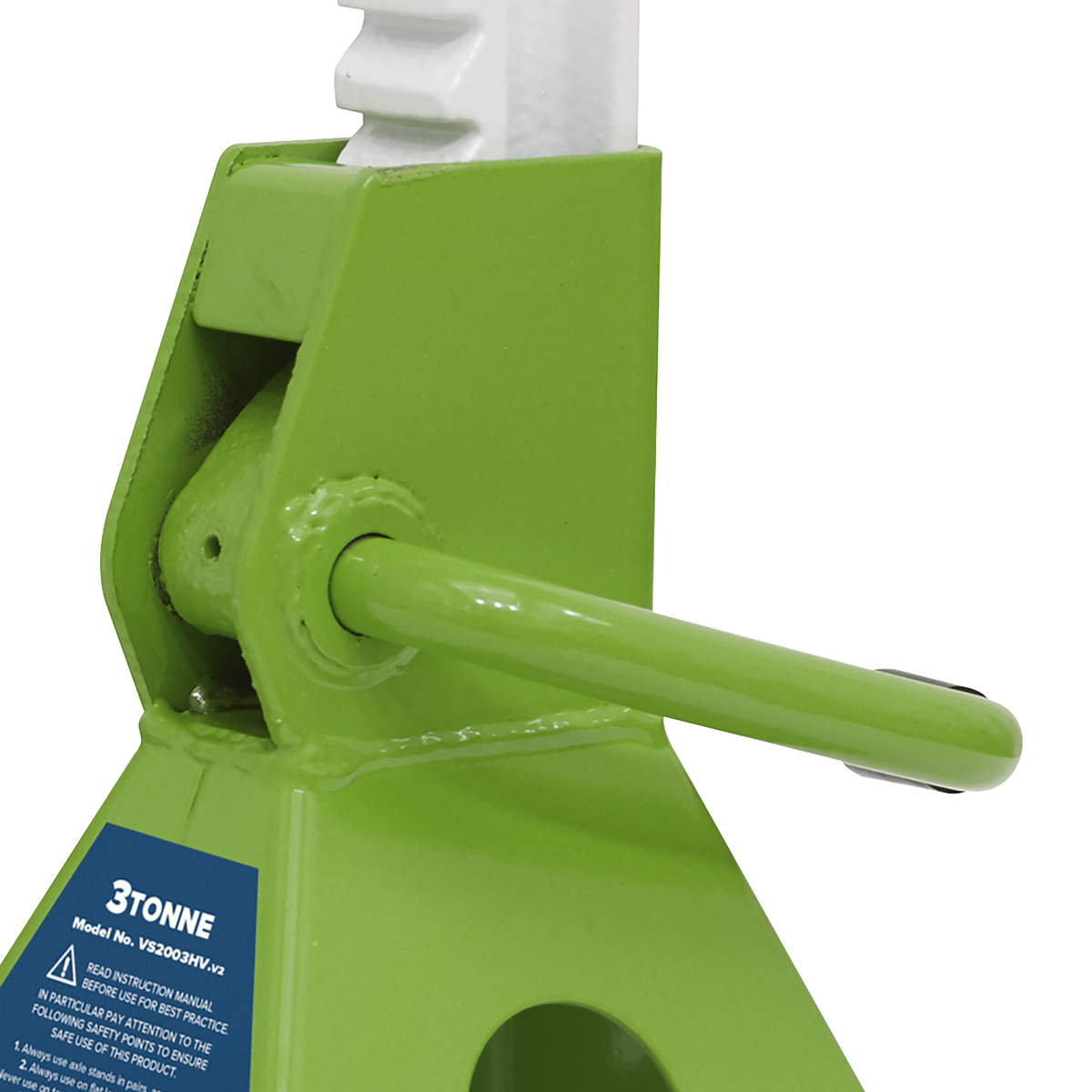 Sealey Load Axle Stands x2 3 Tonne Cap/Stand Ratchet Type Hi-Vis Green VS2003HV