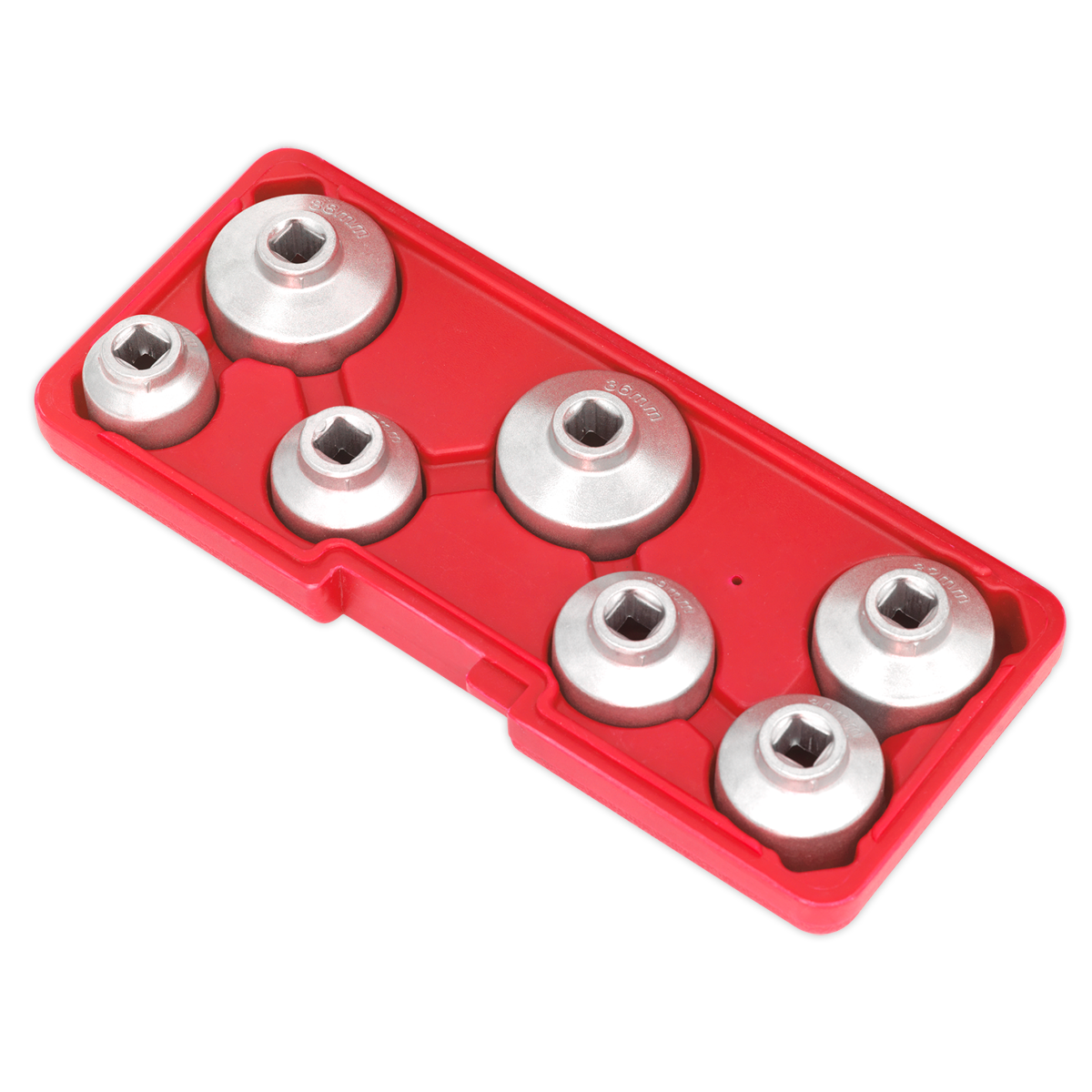 Sealey Oil Filter Cap Wrench Set Low Profile Design 7pc 3/8" Square Drive VS7008