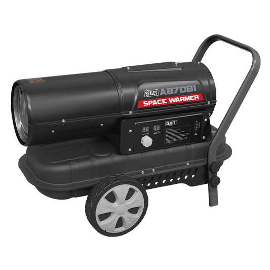 Sealey Space Warmer Paraffin/Kerosene/Diesel With Wheels 70.000BTU/HR AB7081
