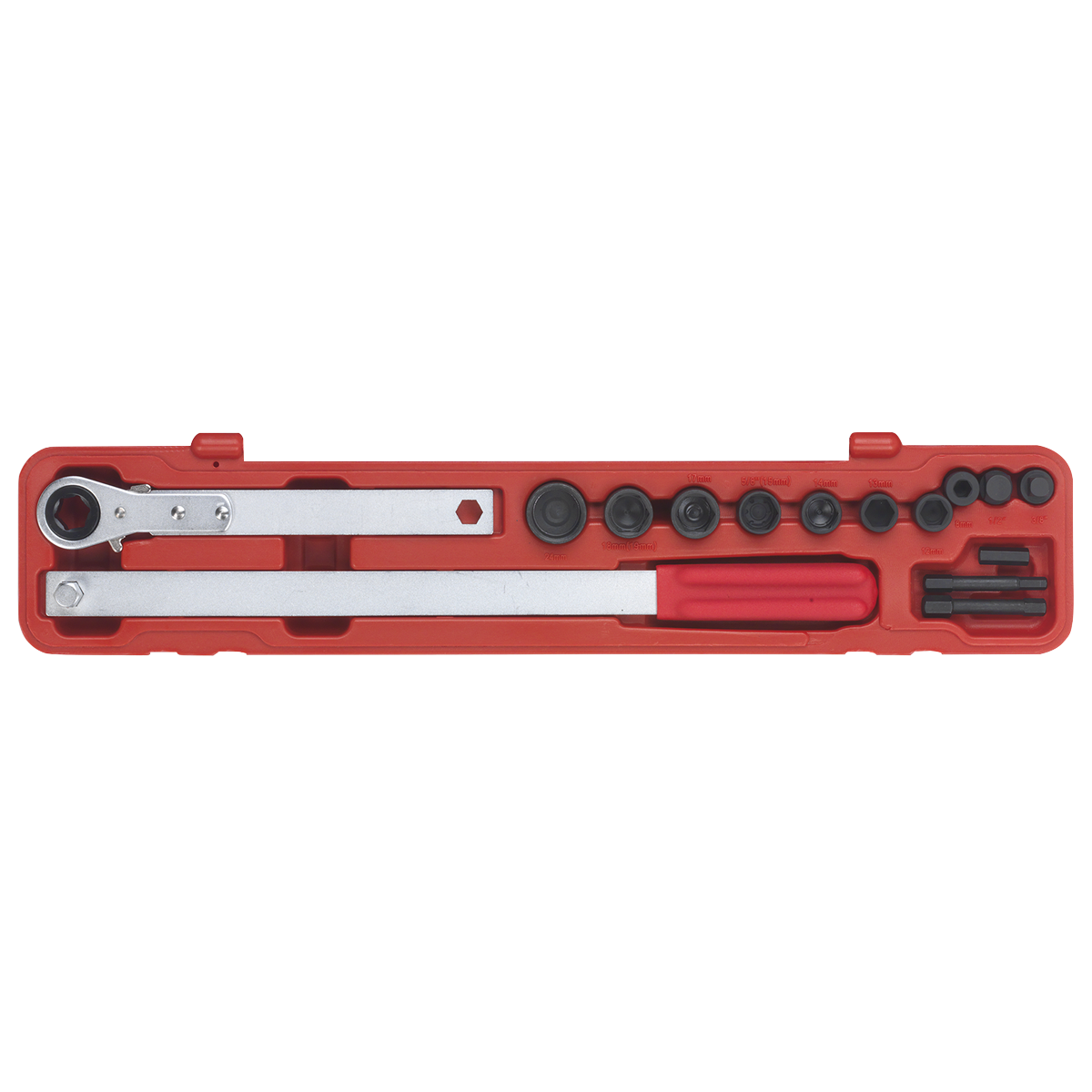 Sealey Ratchet Action Auxiliary Belt Tension Tool Kit 3/8" Square Drive VS784