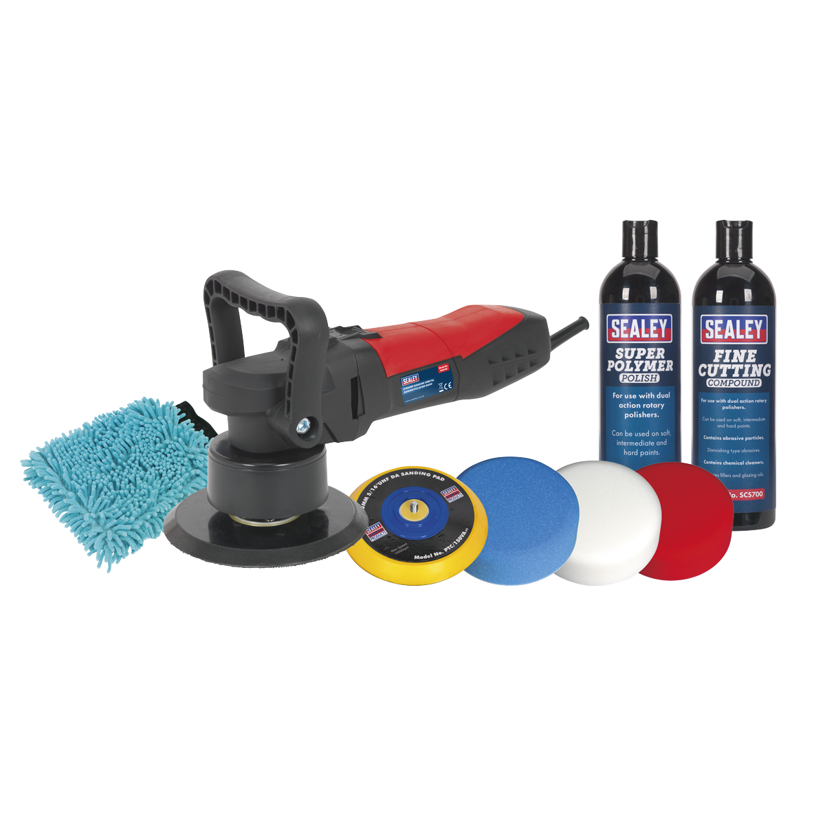 Sealey 240V 600W 150mm Pro Polishing Compounding Kit With Soft Grip CPK04