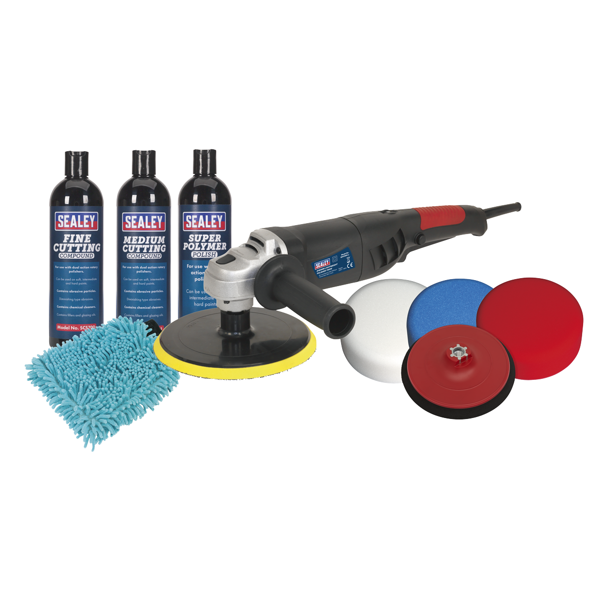 Sealey 240V 1100W 180mm Pro Polishing & Compounding Kit 600-3000rpm CPK05