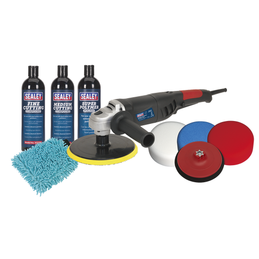 Sealey 240V 1100W 180mm Pro Polishing & Compounding Kit 600-3000rpm CPK05