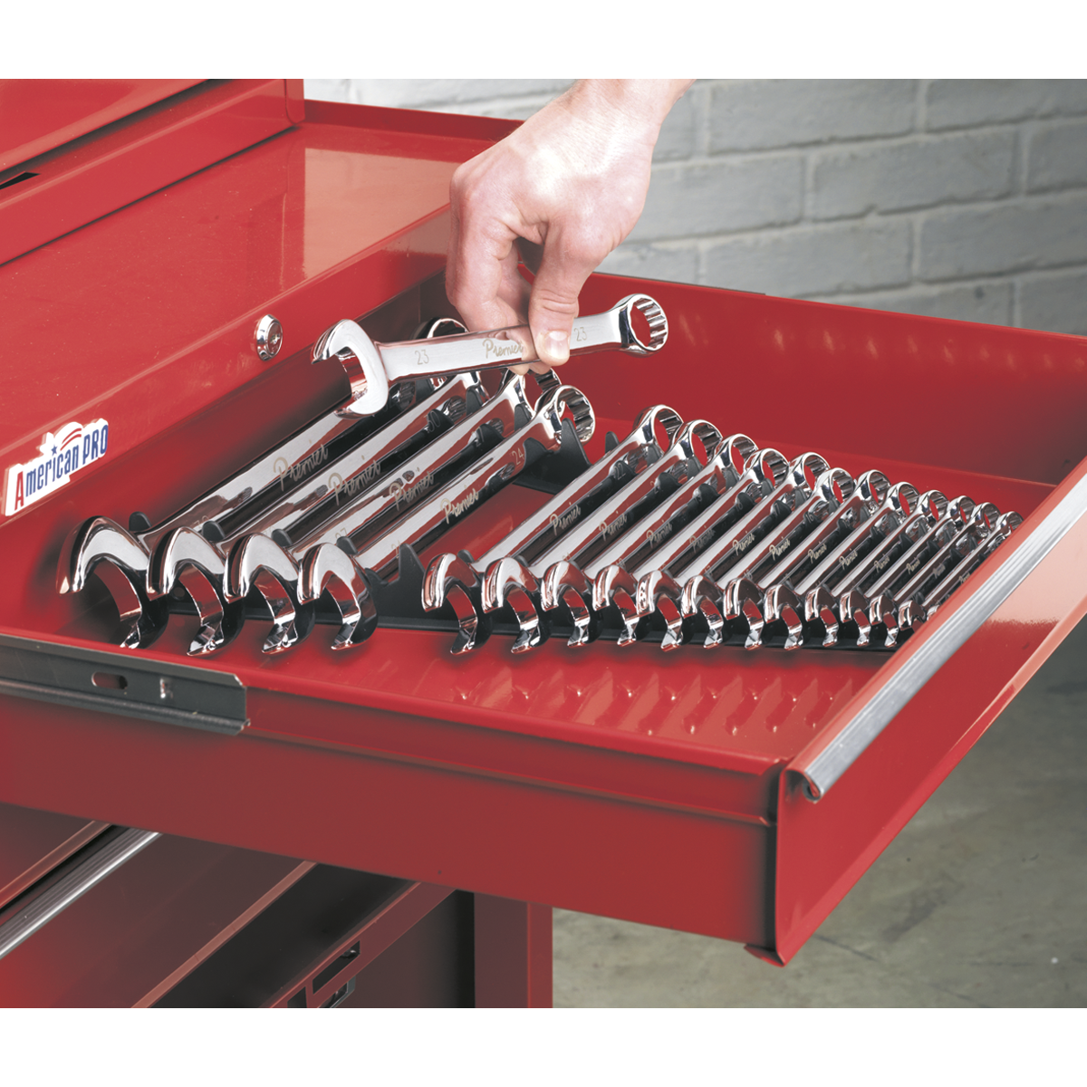 Sealey Premier Sharks Teeth Spanner Rack 2 Pieces 20 Capacity 425mm Long WR01