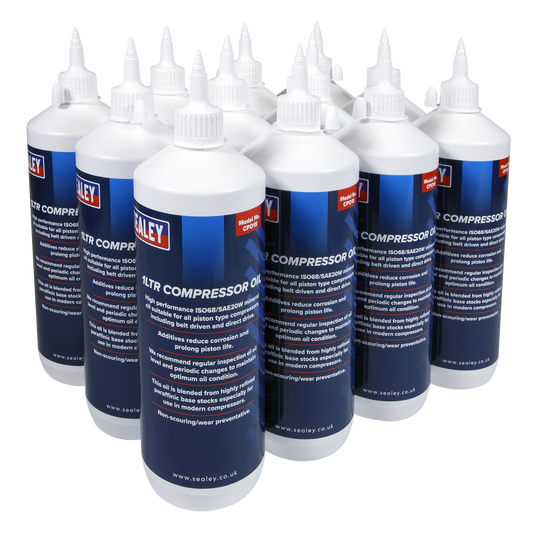 Sealey Compressor Mineral Oil 12 Litres Supplied In 12 x 1L Containers CPO/1