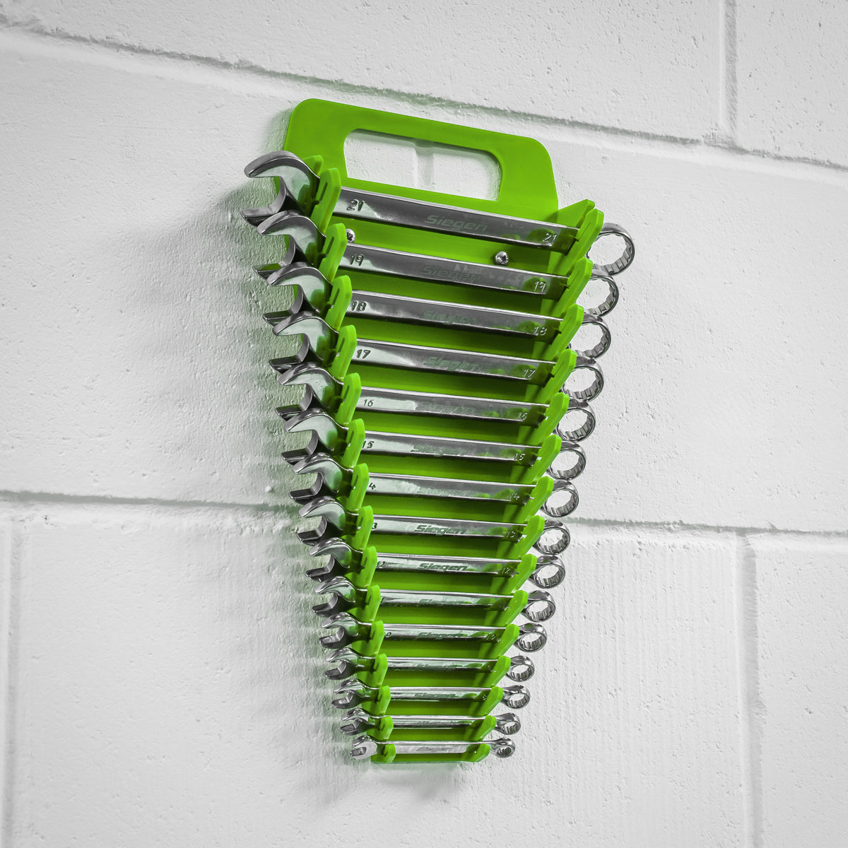 Sealey Premier Spanner Rack 15 Capacity Hi Vis Green Hand Tool Storage WR08HV