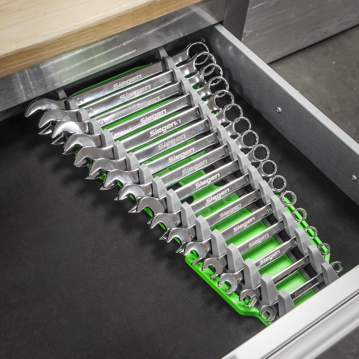 Sealey Reversible Spanner Rack With Quick Change Design 16Pc Hi-Vis Green WR11HV