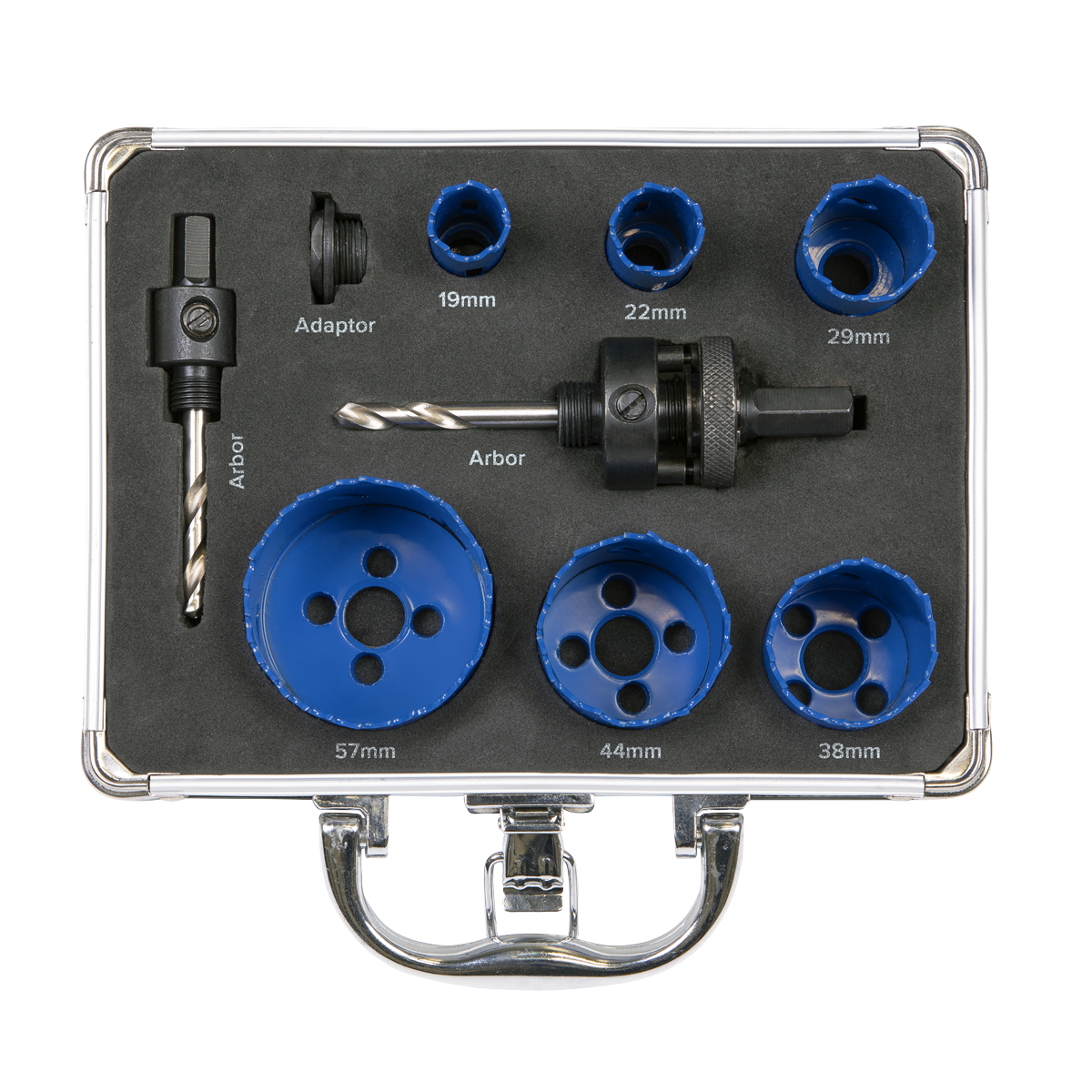 Sealey 9 Pcs Plumbers Hole Saw Kit in Sturdy Storage Case Professional WSPHSK