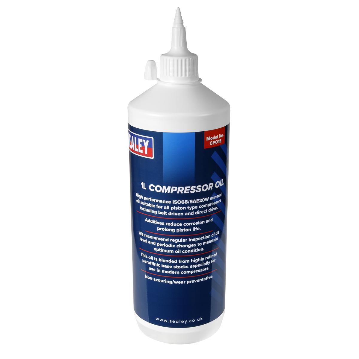 Sealey Compressor High Performance ISO68/SAE20W Mineral Oil 1L Container CPO1S