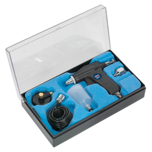 Sealey Air Brush Kit With 1.5m Small-Bore Hose & 1/4" Reduction Nipple AB931