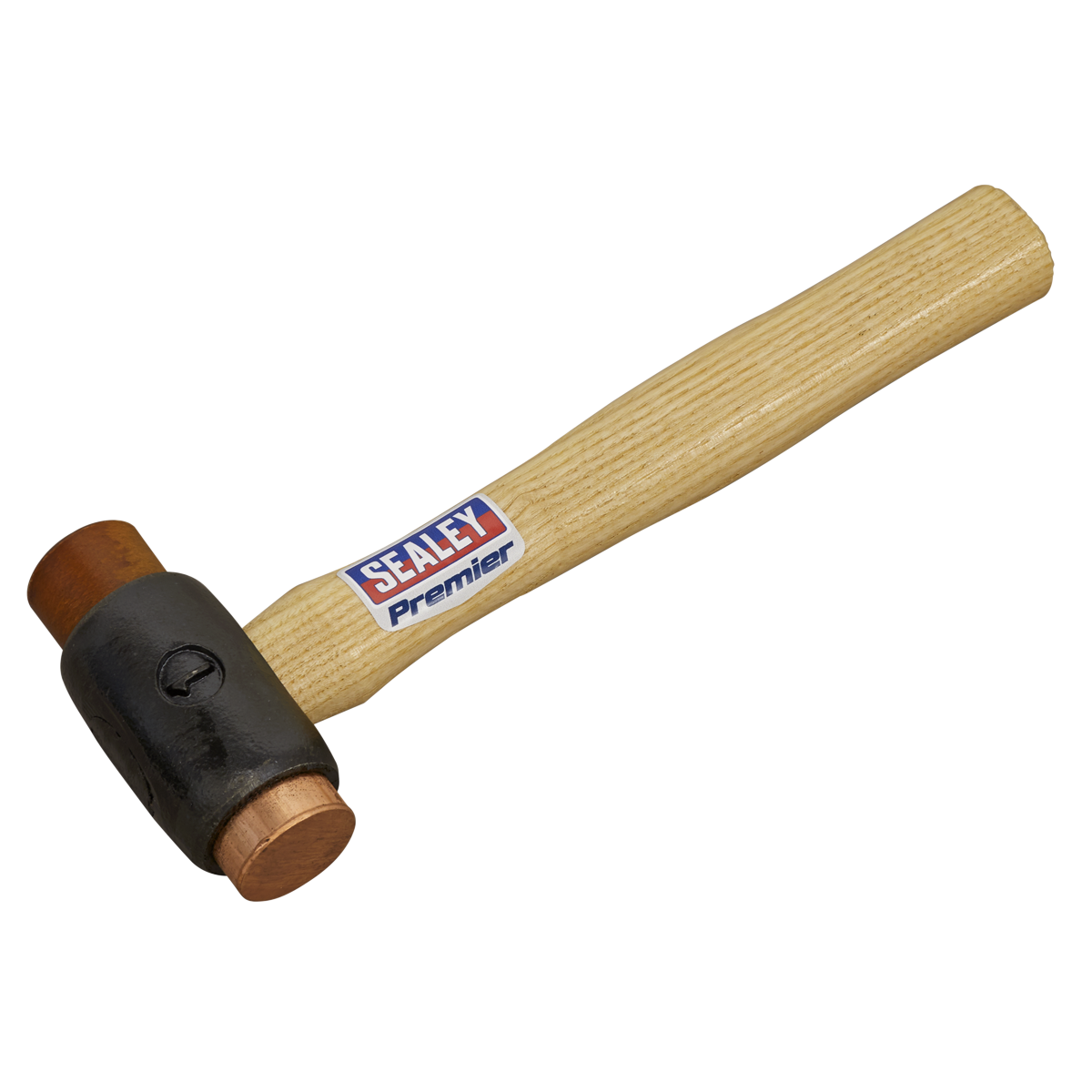 Sealey Electrolytic Copper/Rawhide Faced Hammer With Hickory Shaft 1.5lb CRF15