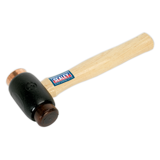 Sealey Electrolytic Copper/Rawhide Faced Hammer With Hickory Shaft 3.5lb CRF35