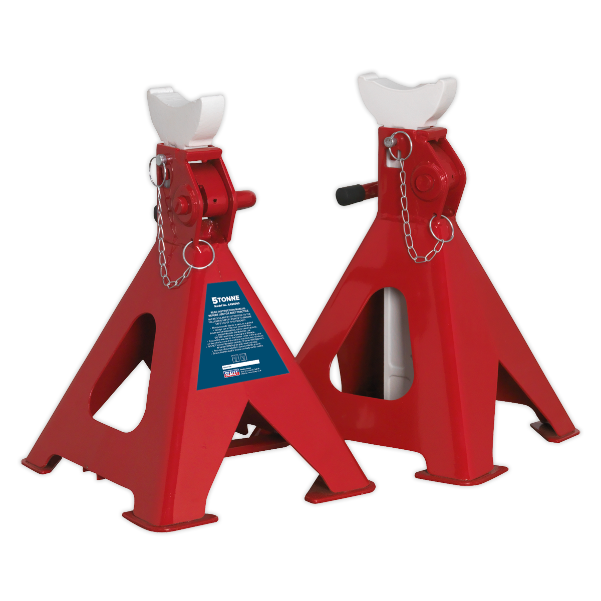 Sealey Easy Action Ratchet Axle Stands 2.5 Tonne Capacity/Stand - Pair AAS5000