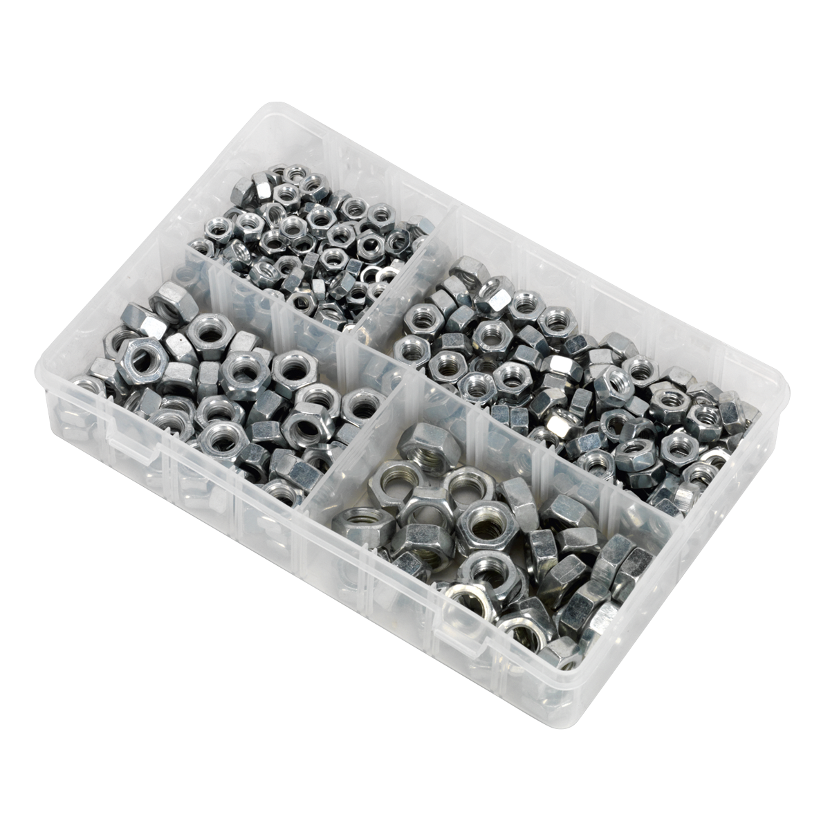 Sealey Steel Nut Assortment 320 Pieces 1/4" - 1/2" Imperial UNC DIN 934 AB030SN